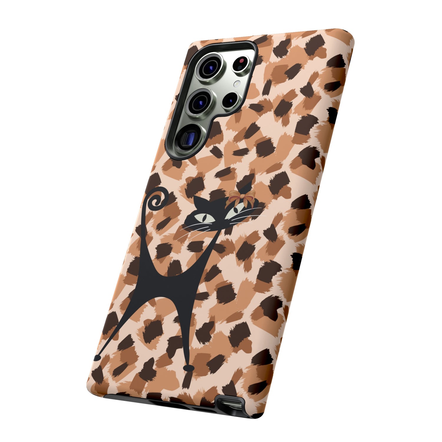 Mid Century Modern Atomic Cat, Animal Print Kitschy Trendy Smart Phone Tough Cases