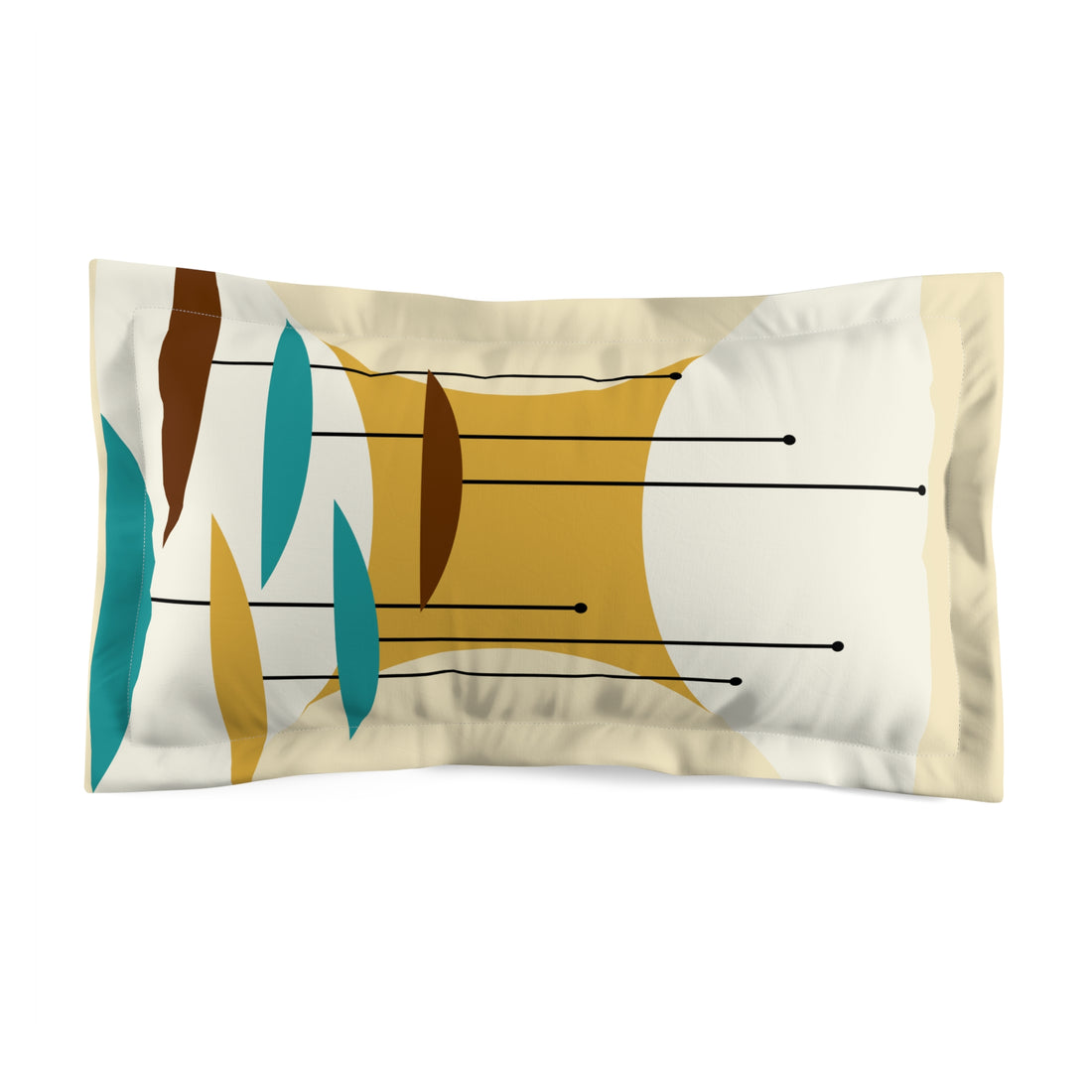 Mid Century Modernist, Minimalist Creamy Abstract MCM Retro Microfiber Pillow Sham
