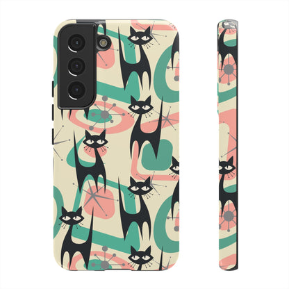 Atomic Cat Mid Century Modern Starburst Retro Kitsch Tough Phone Case - Mid Century Modern Gal