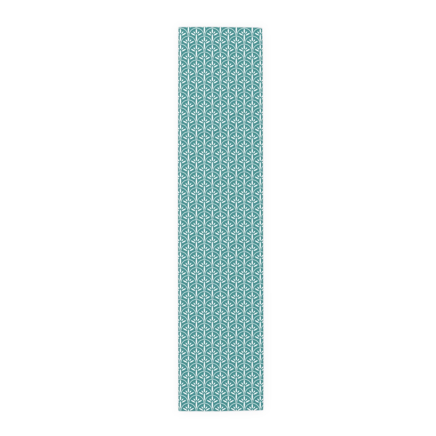 Art Deco Aqua Blue Floral Modern Runner - Mid Century Modern Gal