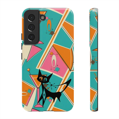 Atomic Cat Mid Mod Retro Cat Phone Case - Tough Cases for Stylish Cat Lovers