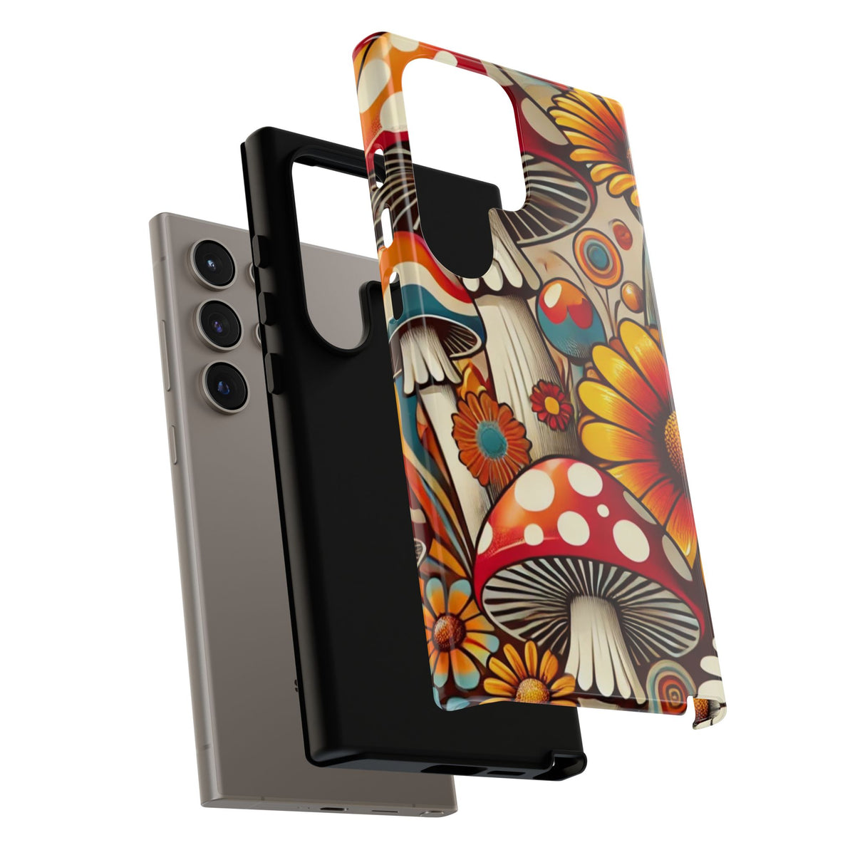 Colorful Mushroom Flower Phone Case - Boho Chic Design