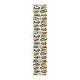 Atomic Fish, Bauhaus Mid Century Modern Fish Table Runner - Colorful Decor for Dining - Mid Century Modern Gal
