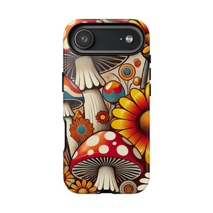 Colorful Mushroom Flower Phone Case - Boho Chic Design