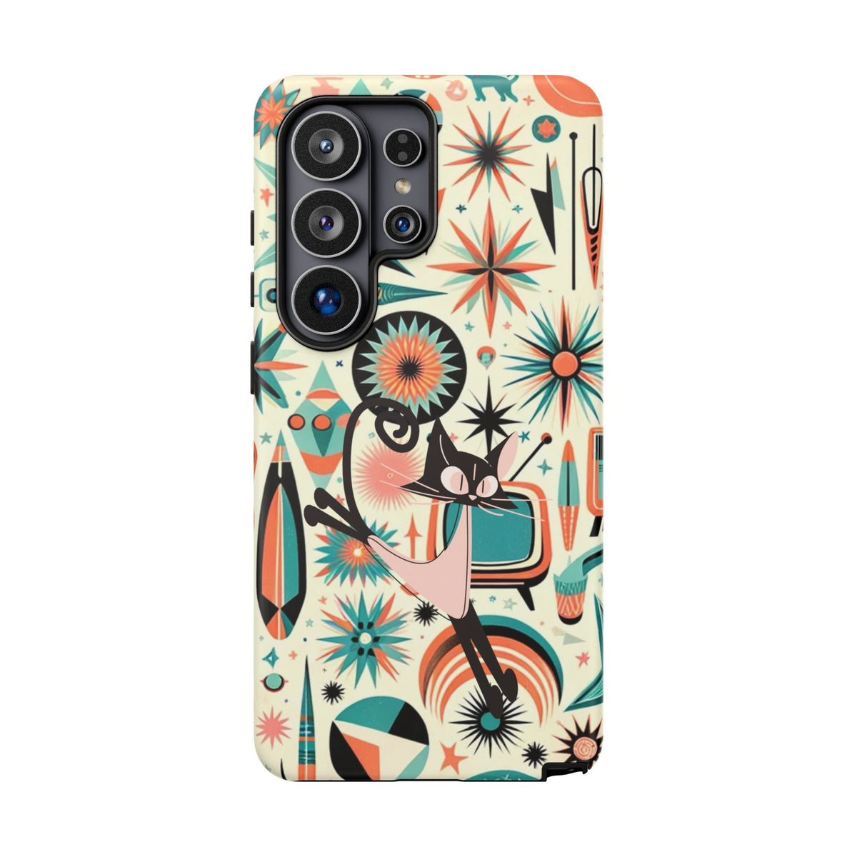 Atomic Kitty Boomerang Space Kitty Mid Century Modern Samsung, Smart Phone, Tough Cases