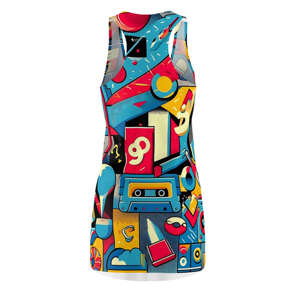90s Summer Party, Hip Retro Women's  Racerback Dress
