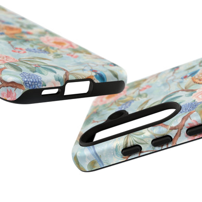 Chinoiserie Designed Floral Pheasant Phone Case with Bird Design