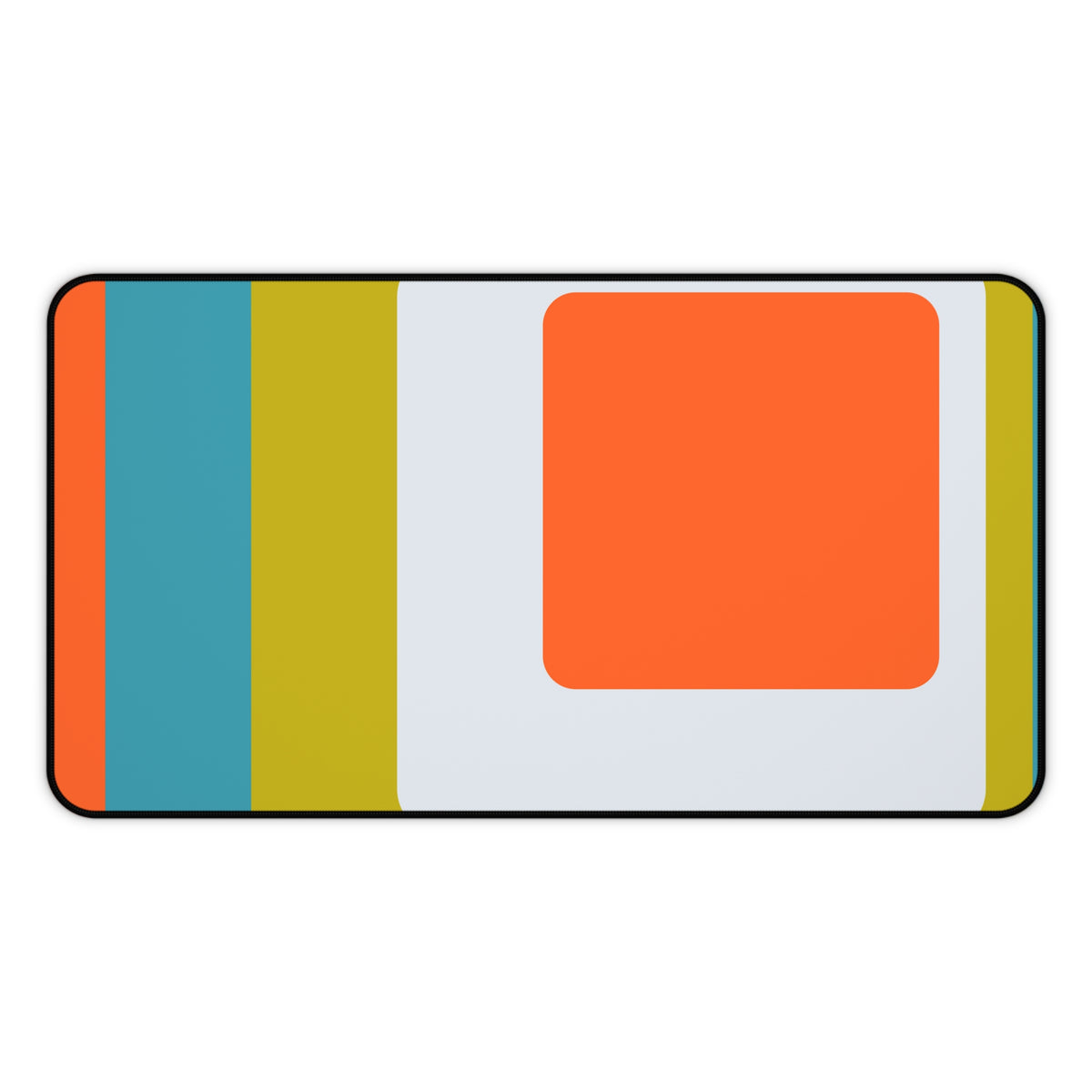 Hipster 70's Modern Retro Green, Orange, White, Teal Blue MCM Home Decor Desk Mat - Mid Century Modern Gal