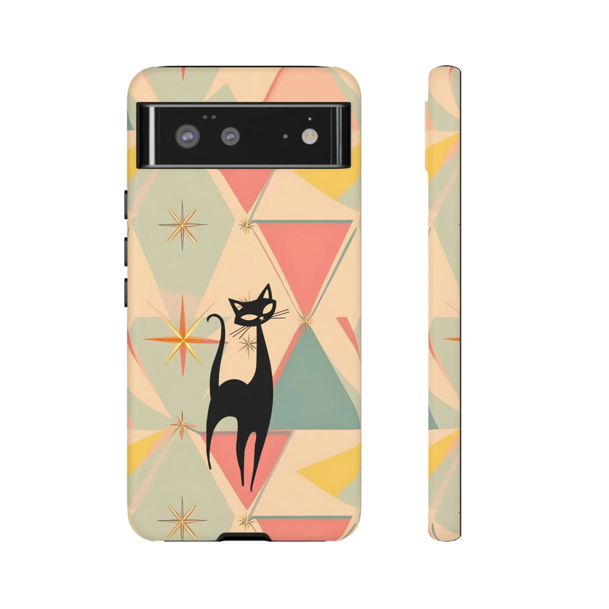 Atomic Cat Mid Mod Retro Cat Phone Case | Tough Cases with Vintage Vibe | Ideal for Cat Lovers