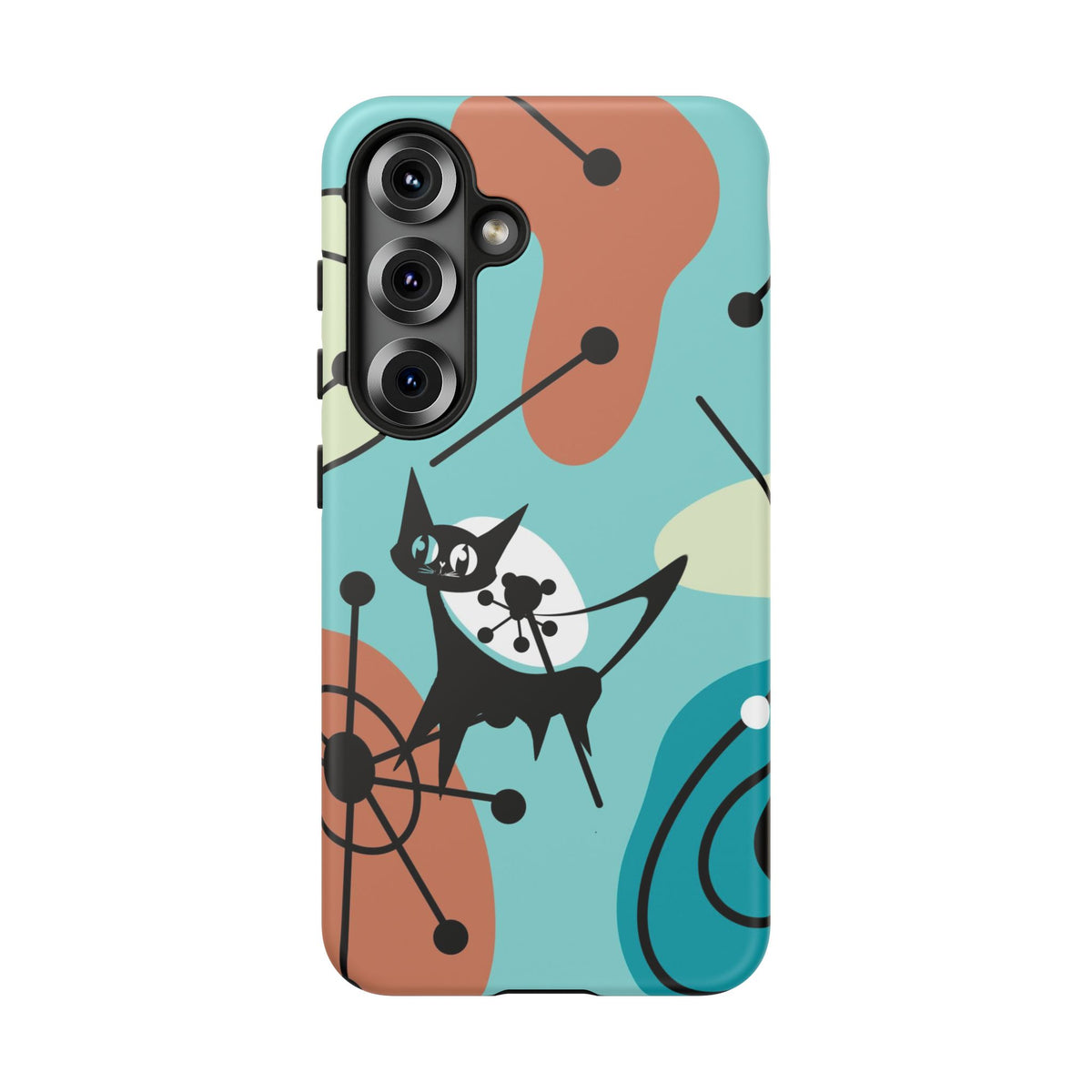 Atomic Kittie, Mid Century Modern Geometric Amoeba Retro Smart PhoneTough Phone