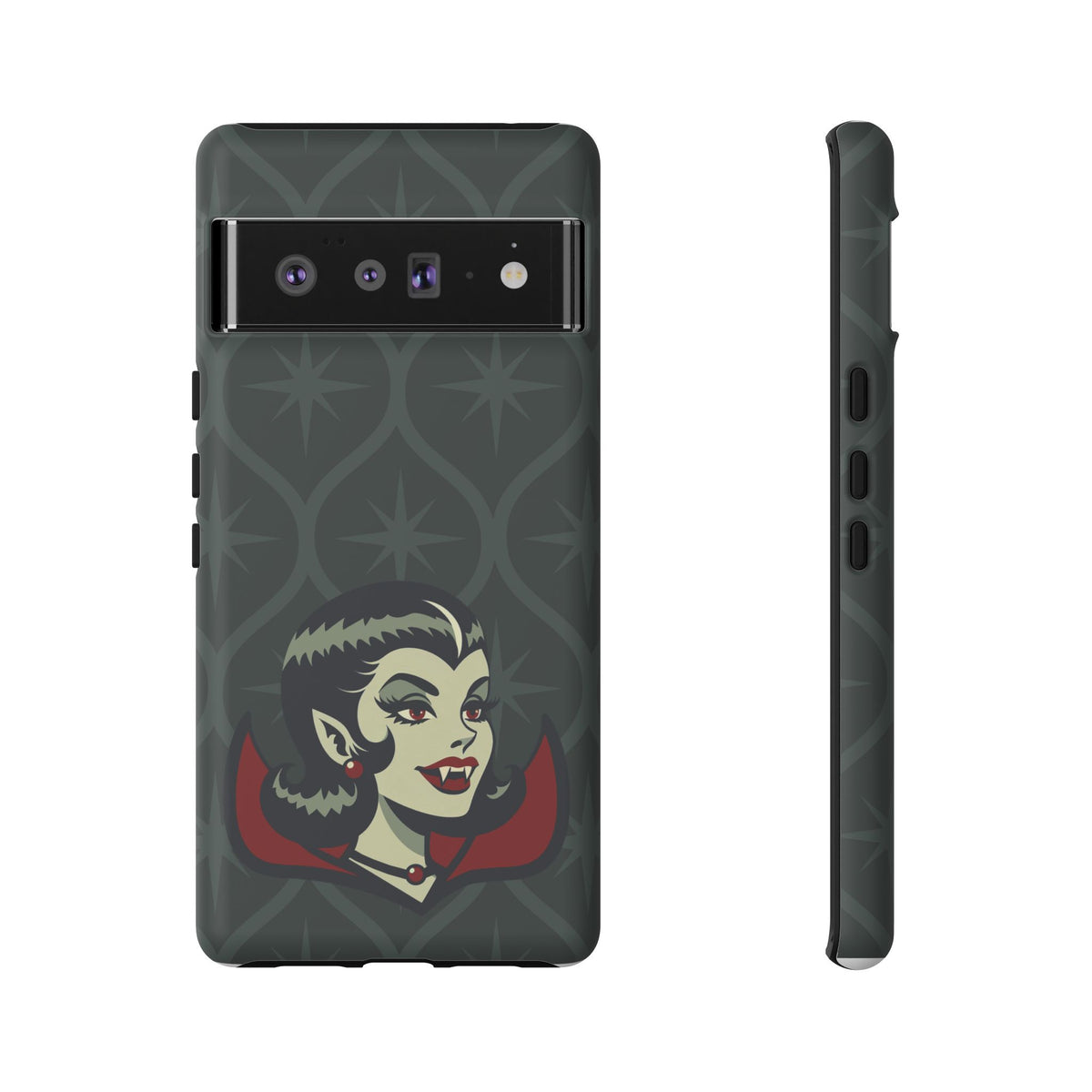 Vampire Dracula Girl Halloween Goth Horror Buff MCM Green Tough Phone Case