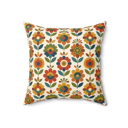 Mid Century Modern Scandinavian Floral Earth Tones Pillow Cover and Insert - Mid Century Modern Gal