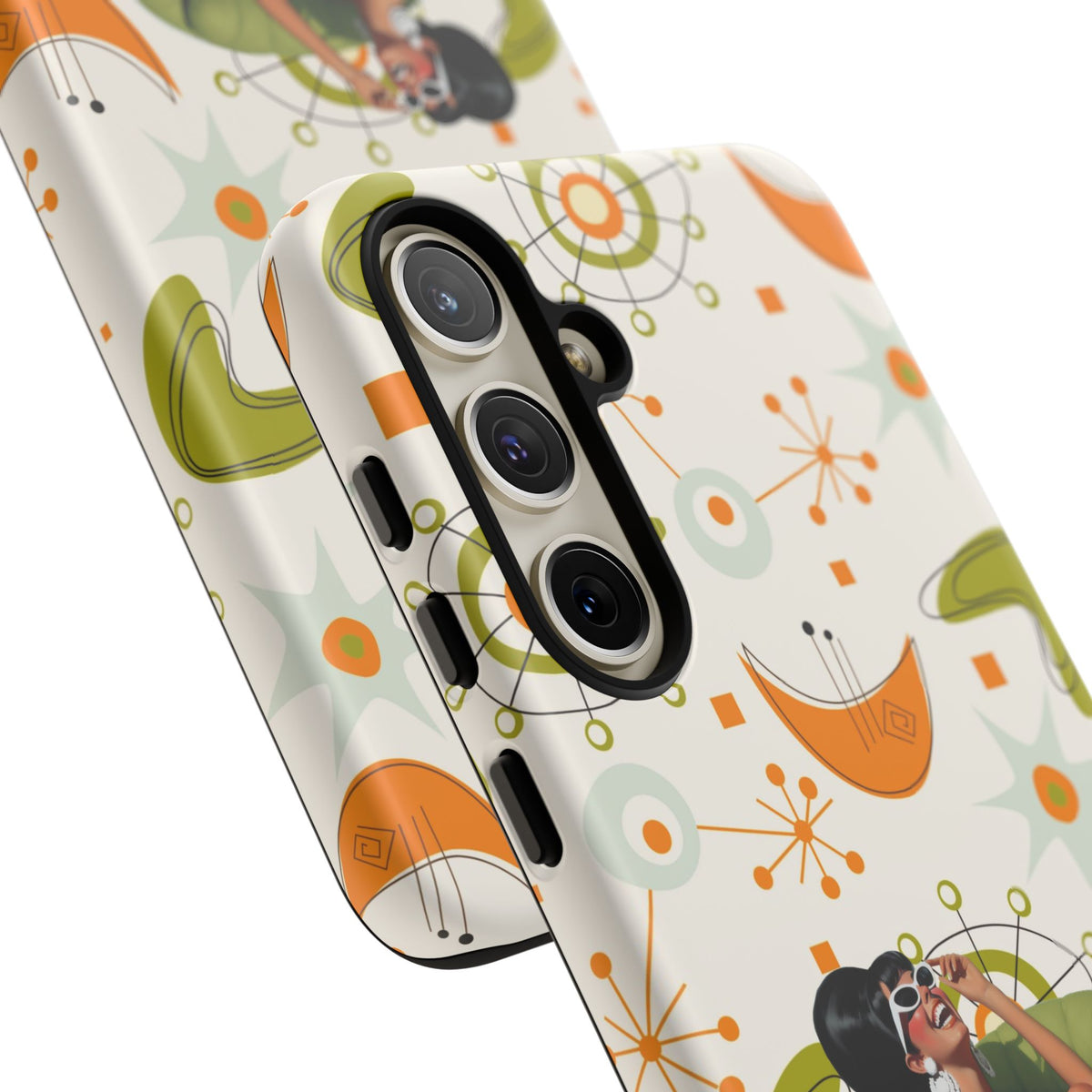 Mid Century Modern Atomic Starburst Mid Mod 60s Gal Retro Chic Tough Phone Case with Vintage Glamour Design