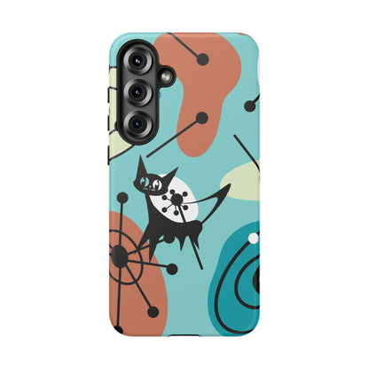 Atomic Kittie, Mid Century Modern Geometric Amoeba Retro Smart PhoneTough Phone