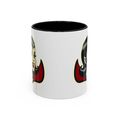 Vampire Dracula Girl Halloween Goth Horror Buff MCM Accent Coffee Mug - Mid Century Modern Gal