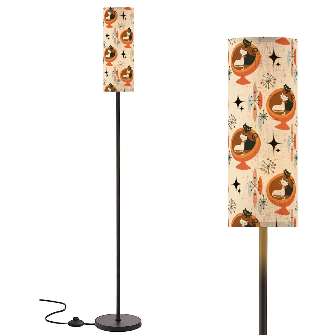 Atomic Cats In Mid Mod Egg Chair MCM Floor Lamp - Mid Century Modern Gal