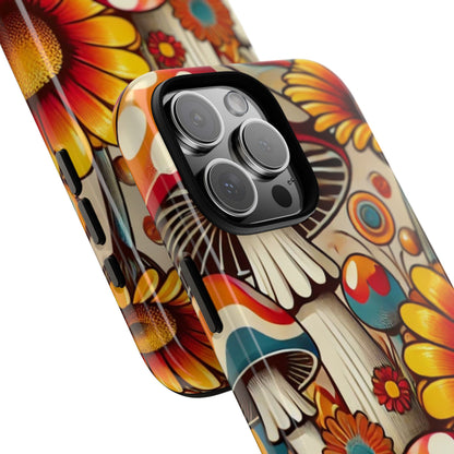 Colorful Mushroom Flower Phone Case - Boho Chic Design