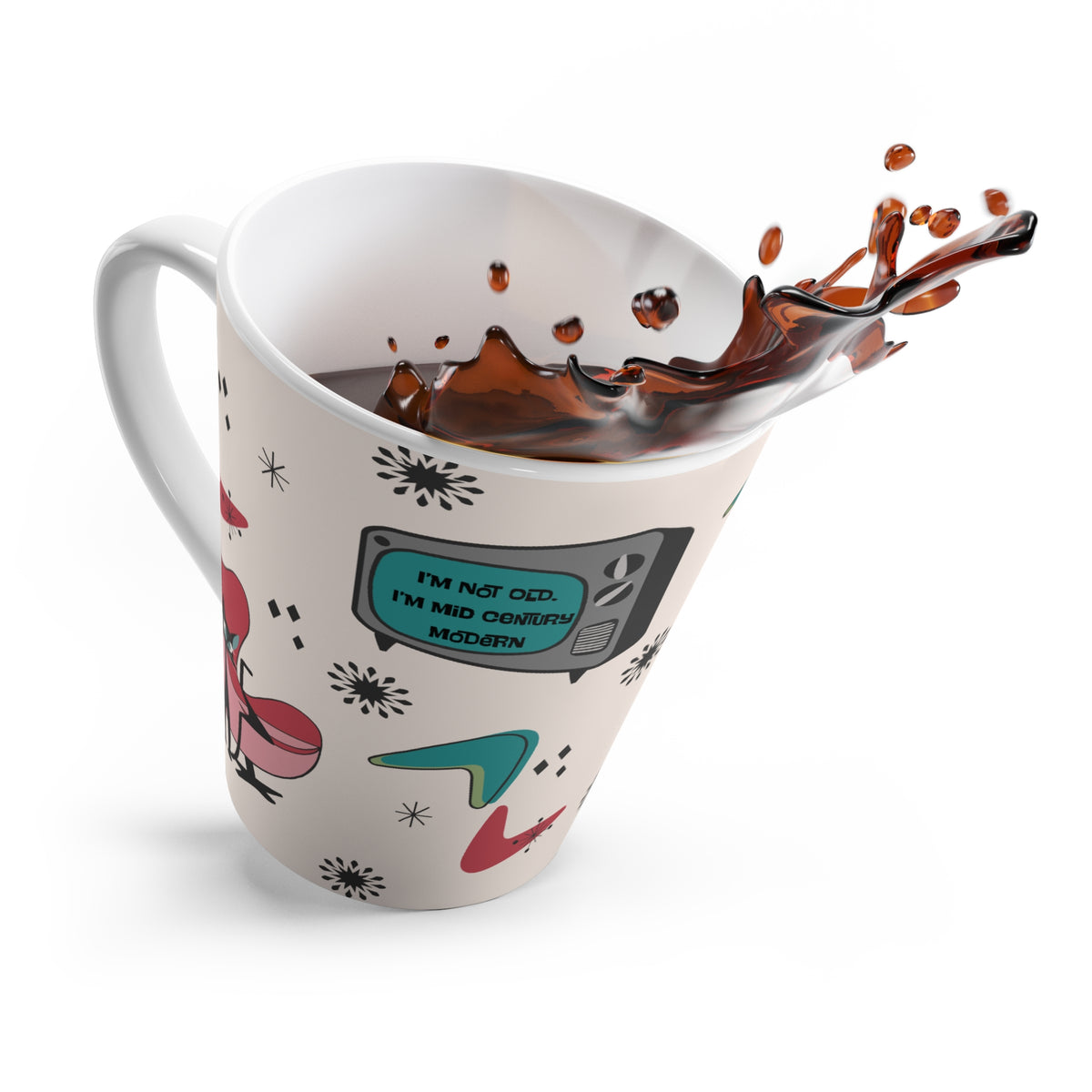 Mid Century Modern Kitschy Cat Funny I'm Not Old, I'm Mid Century Modern Latte Mug - Mid Century Modern Gal