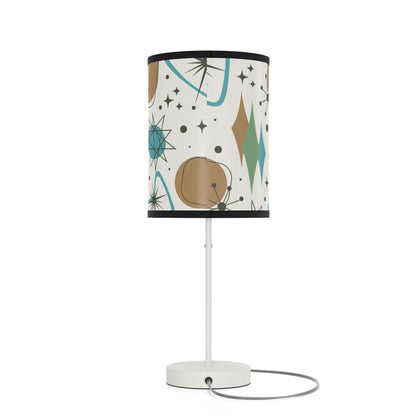 Mid Century Modern Table Lamp, Atomic Kitschy Cats, Starbursts Boomerang Themed Table Lamp - Mid Century Modern Gal