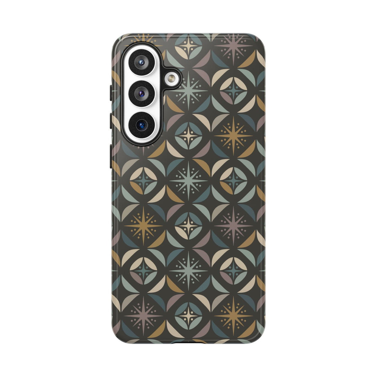 Mid Century Modern Elegant Gray Geometric Starburst Tough Phone Case