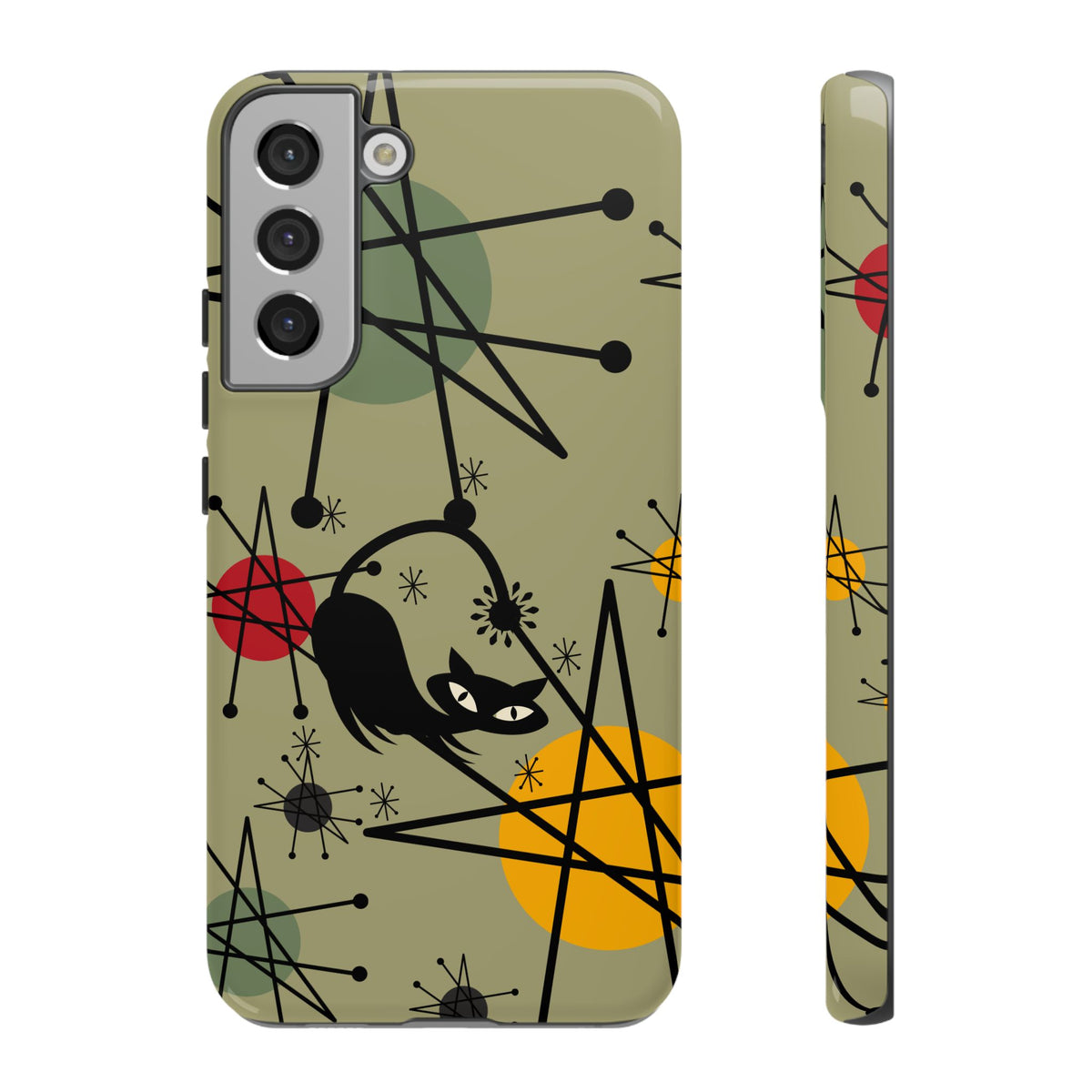 Mid Century Modern Atomic Cat, Retro Chic Groovy Mod Samsung, Smart Phone Tough Cases - Mid Century Modern Gal