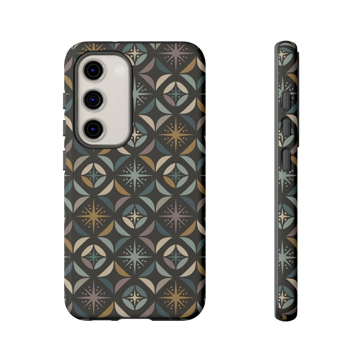 Mid Century Modern Elegant Gray Geometric Starburst Tough Phone Case
