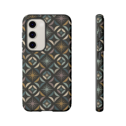 Mid Century Modern Elegant Gray Geometric Starburst Tough Phone Case