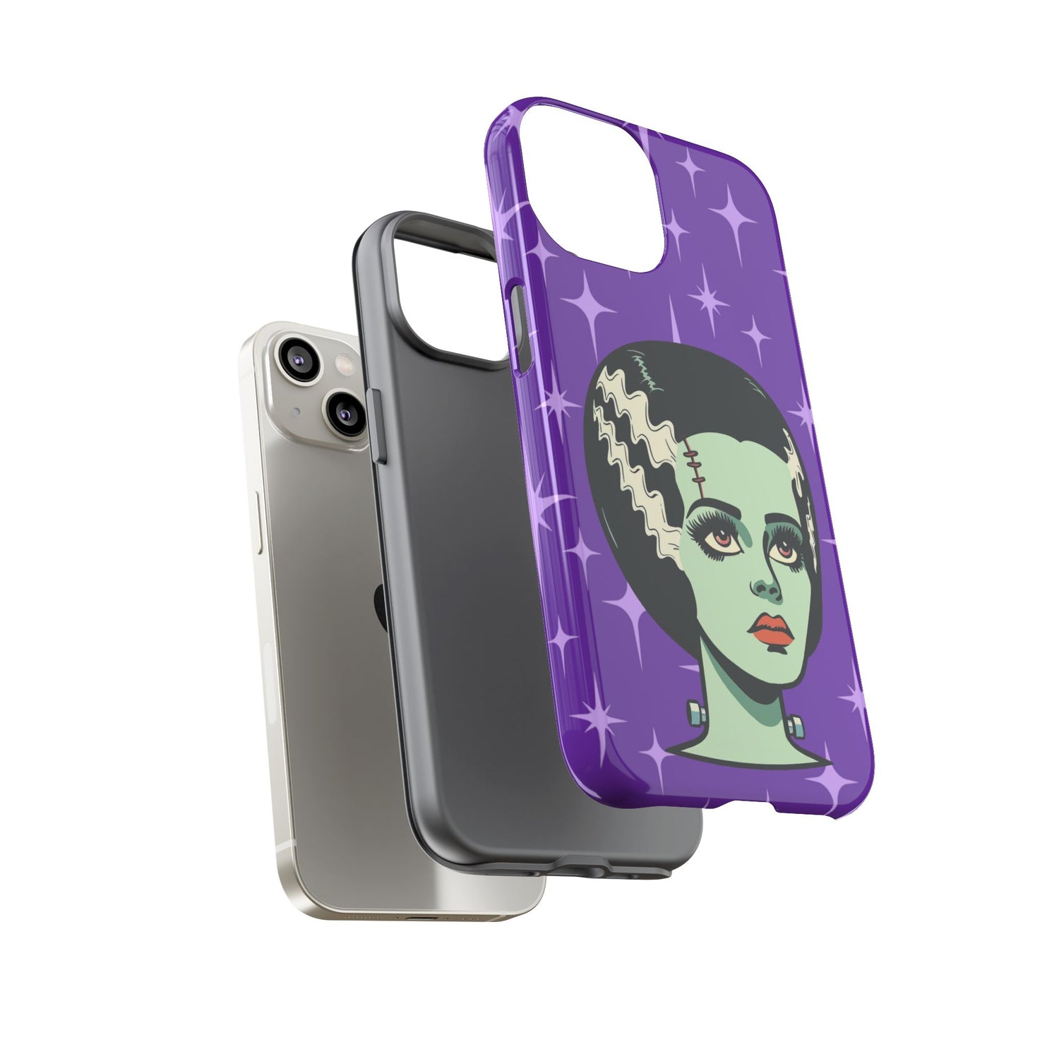 Bride of Frankenstein Retro Mid Mod Horror Buff Purple Halloween Tough Phone Case
