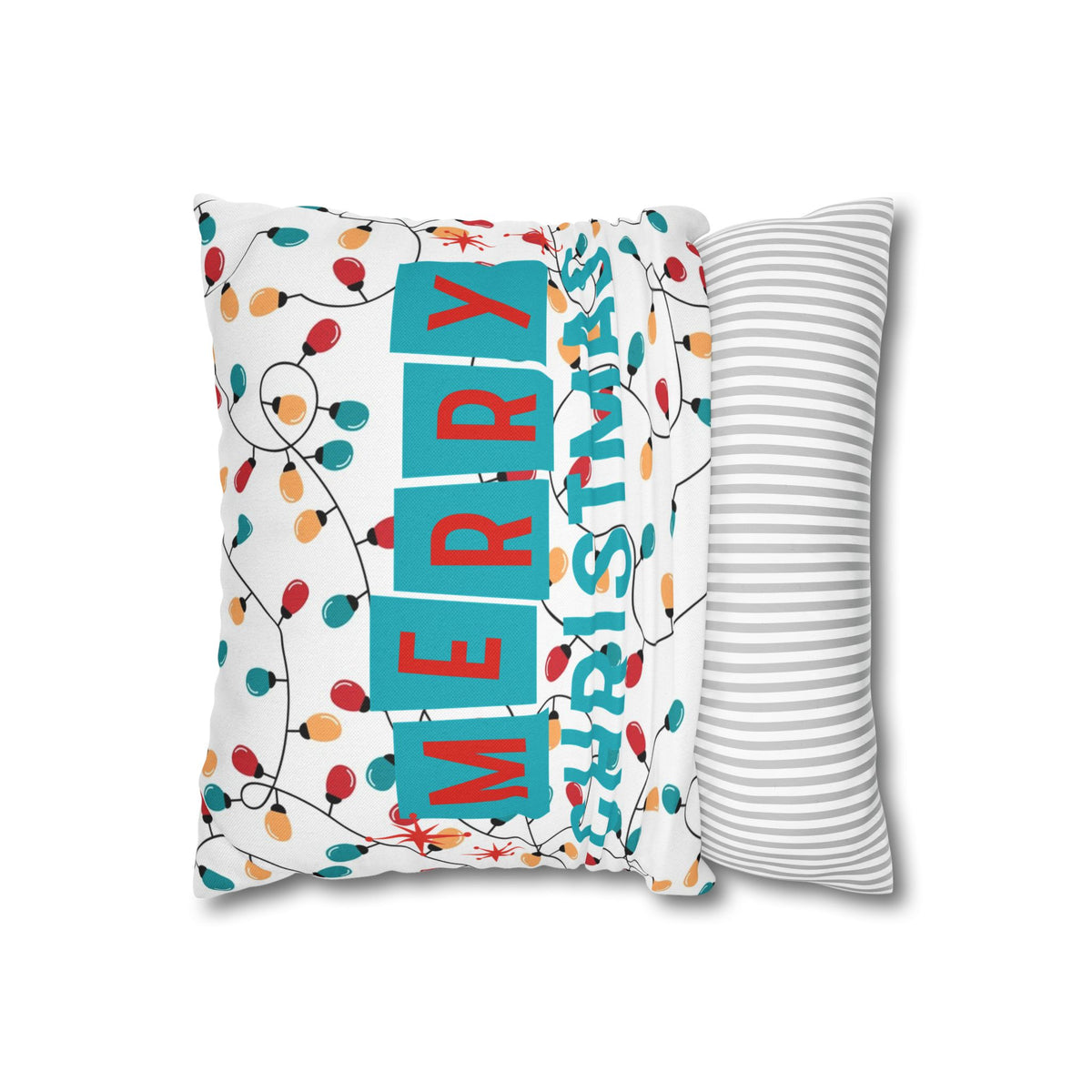 Merry Christmas Pillowcase, Cozy Home Decor, Holiday Gift, Festive Cushion Cover, Christmas Decor, Winter Vibes - Mid Century Modern Gal
