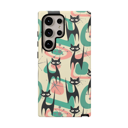Atomic Cat Mid Century Modern Starburst Retro Kitsch Tough Phone Case