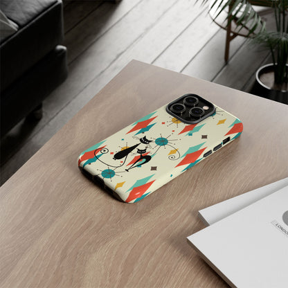 Atomic Kitty Cat, Mid Mod Franciscan Pattern, Kitsch Tough Phone Cases