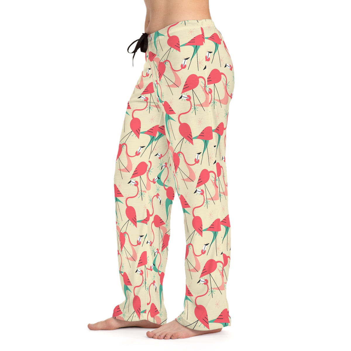 Tropical Flamingo Women's Pajama Pants - Cozy and Fun Loungewear Sleepwear - Mid Century Modern Gal