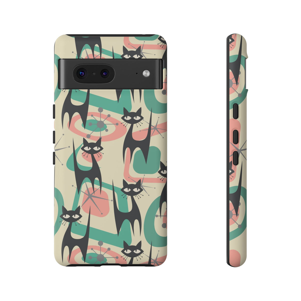 Atomic Cat Mid Century Modern Starburst Retro Kitsch Tough Phone Case
