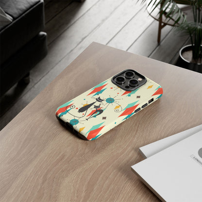 Atomic Kitty Cat, Mid Mod Franciscan Pattern, Kitsch Tough Phone Cases