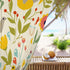 Folk Art, Modern Danish Hygge, Scandinavian, Norwegian, Bird, Floral, Yellow, Orange, Green, Window Curtains (1 Piece) - Mid Century Modern Gal