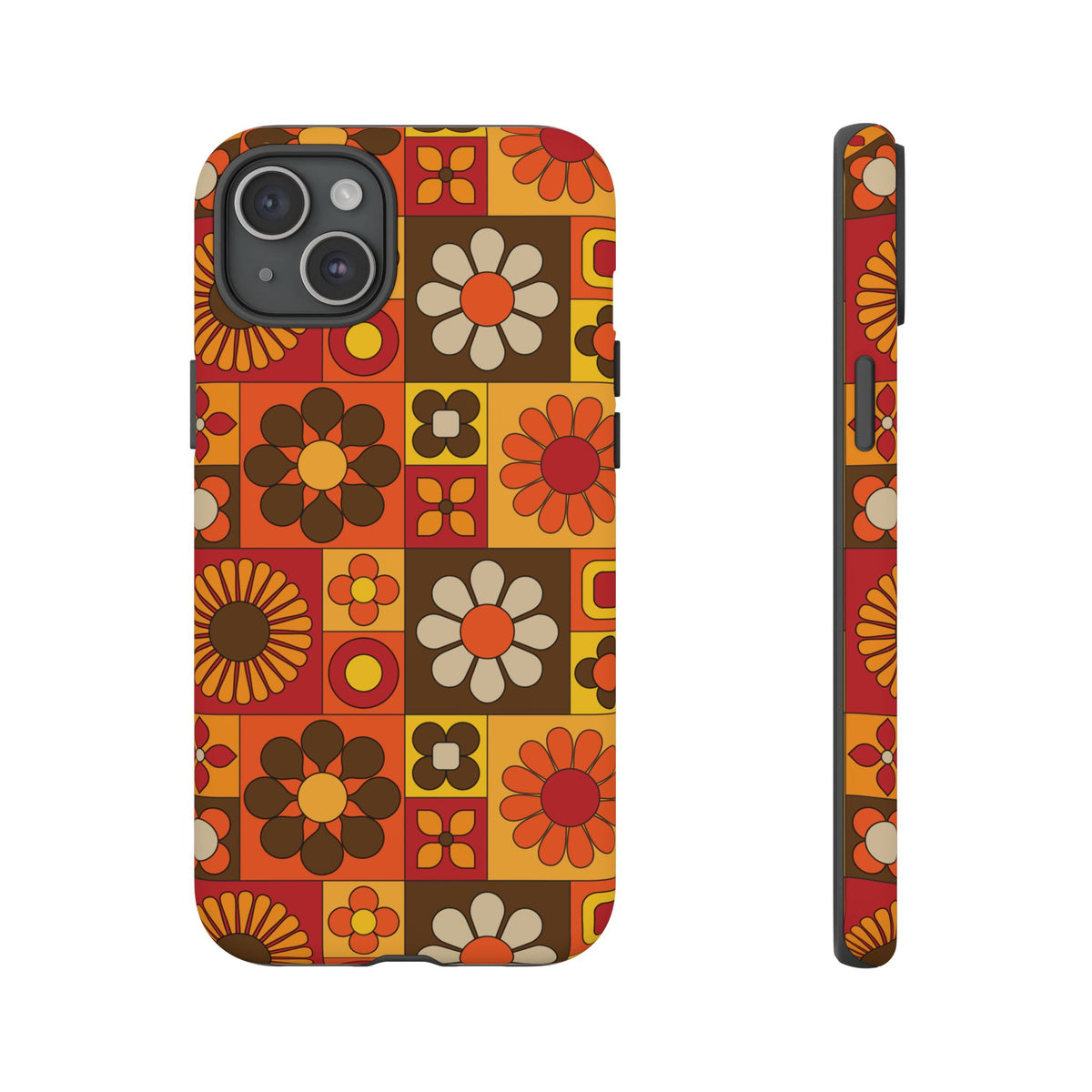 Retro 70s Mid Mod Floral Phone Case | Tough Cases for Flower Lovers - Mid Century Modern Gal