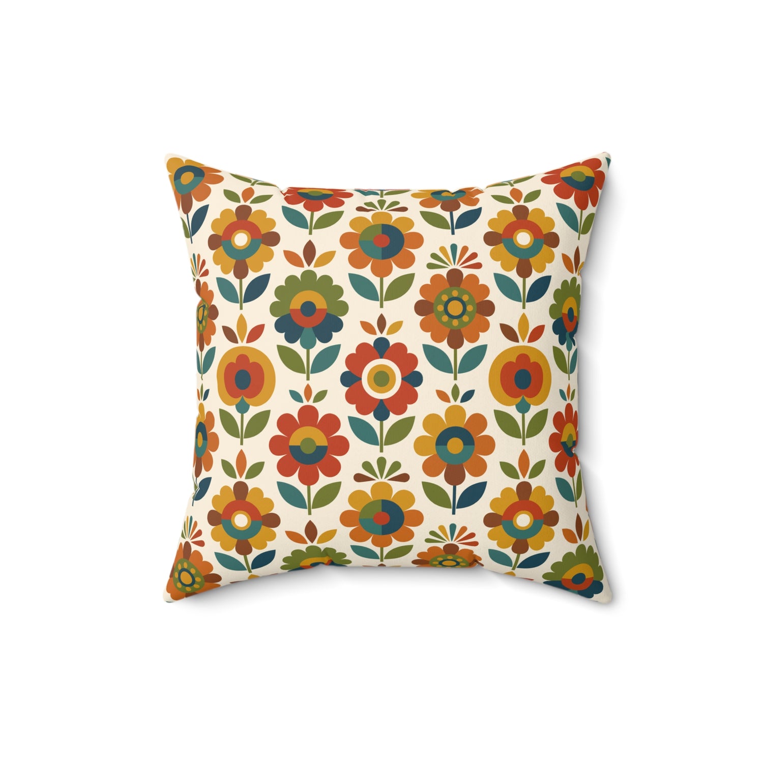 Mid Century Modern Scandinavian Floral Earth Tones Pillow Cover and Insert - Mid Century Modern Gal