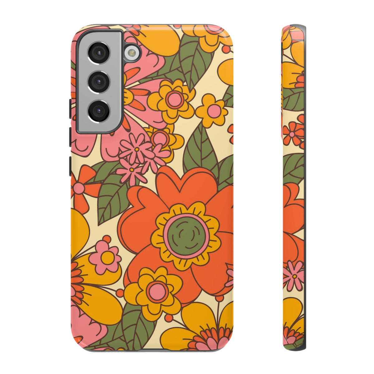Groovy Retro Flower Power Vintage Inspired Pattern Smart Phones Tough Phone Cases