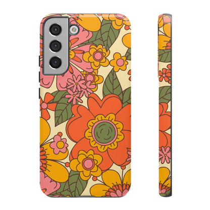 Groovy Retro Flower Power Vintage Inspired Pattern Smart Phones Tough Phone Cases