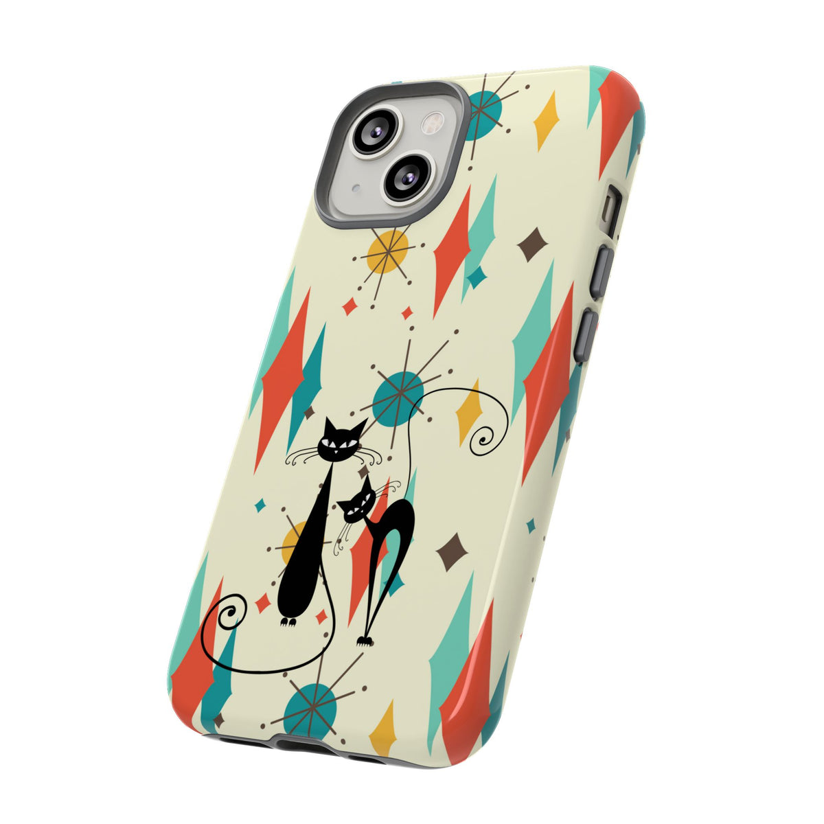 Atomic Kitty Cat, Mid Mod Franciscan Pattern, Kitsch Tough Phone Cases