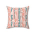 Atomic Cat Coral Pink And Aqua, Kitschy White Kitty Cat, Mid Century Modern Pillow And Insert - Mid Century Modern Gal