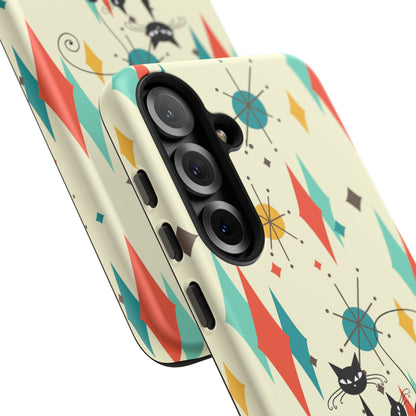 Atomic Kitty Cat, Mid Mod Franciscan Pattern, Kitsch Tough Phone Cases