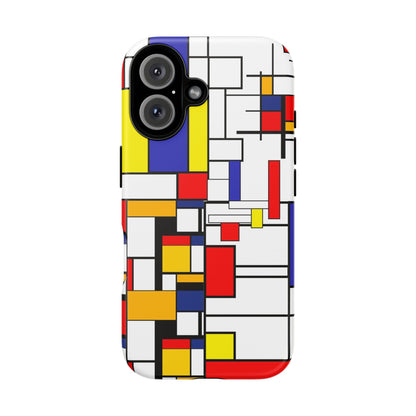 Retro Mod Mondrian, Mid Century Modern Style Tough Phone Case - Mid Century Modern Gal
