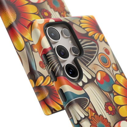 Colorful Mushroom Flower Phone Case - Boho Chic Design