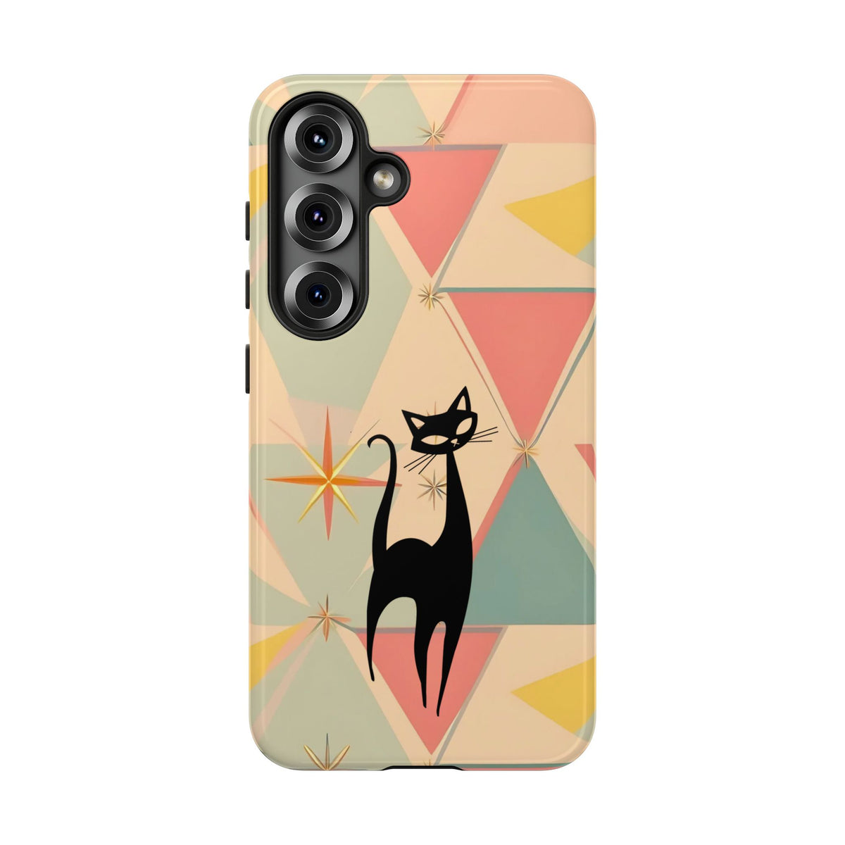 Atomic Cat Mid Mod Retro Cat Phone Case | Tough Cases with Vintage Vibe | Ideal for Cat Lovers
