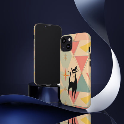 Atomic Cat Mid Mod Retro Cat Phone Case | Tough Cases with Vintage Vibe | Ideal for Cat Lovers