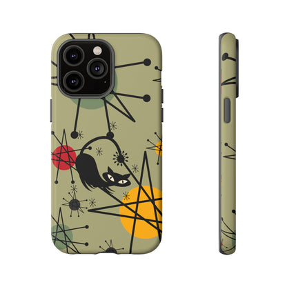 Mid Century Modern Atomic Cat, Retro Chic Groovy Mod Samsung, Smart Phone Tough Cases