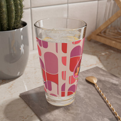 Mid Mod 60s Gal Retro Cocktail Mixing Glass - 16oz, Stylish Mid-Century Design - Mid Century Modern Gal