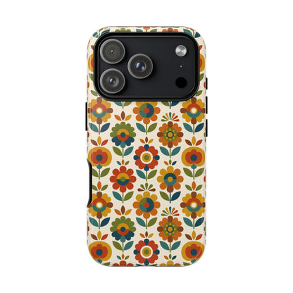 Mid Century Modern Scandinavian Floral Earth Tones Tough Phone Case