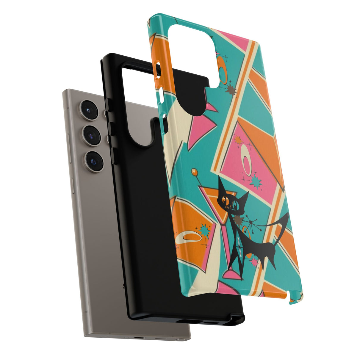Atomic Cat Mid Mod Retro Cat Phone Case - Tough Cases for Stylish Cat Lovers